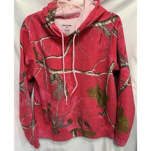 Realtree Womens Pink Hoodie Medium Pullover Pocket Outdoor Design Drawstring